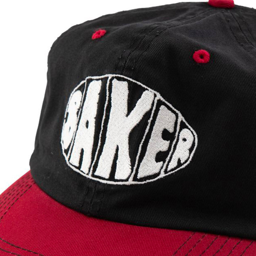 Baker - Cap - Sprayed Oval Snapback - black/red