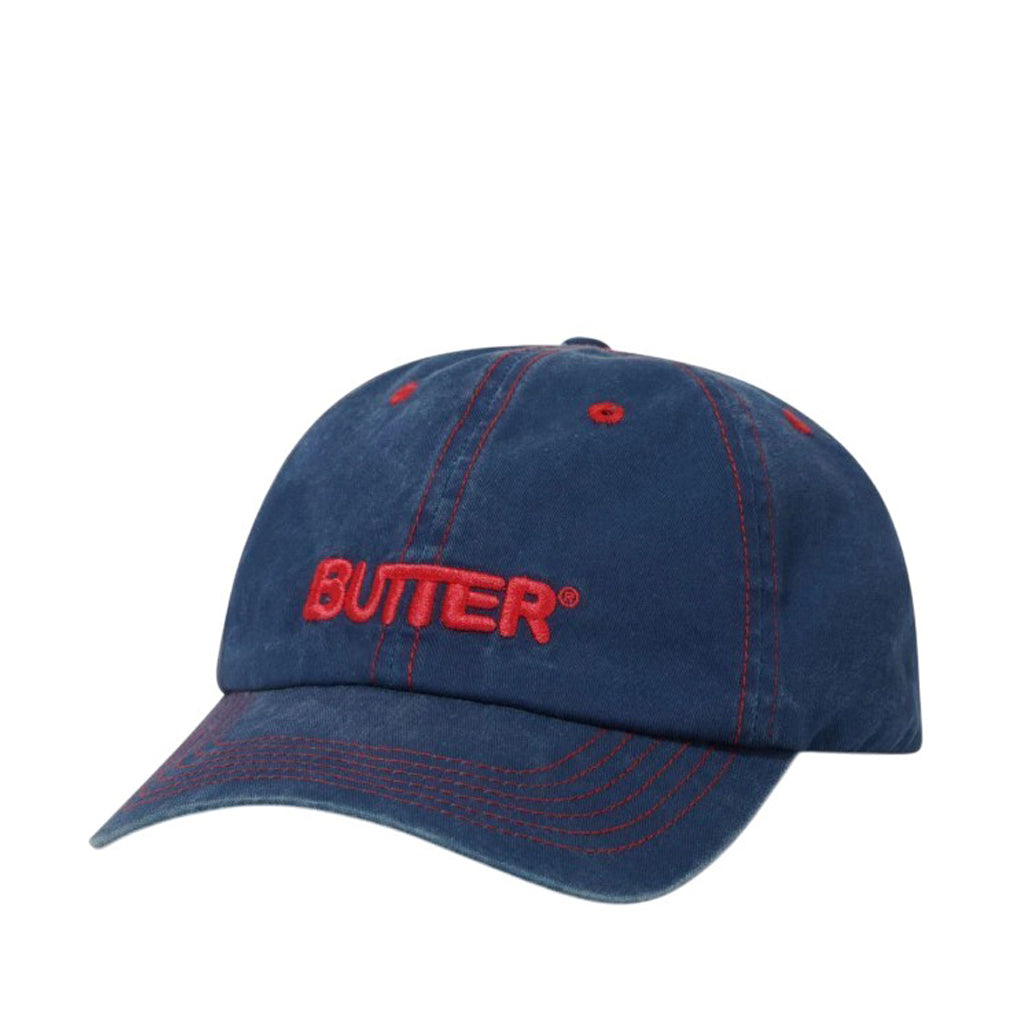 Butter Goods Cap Rounded Logo 6 washed navy