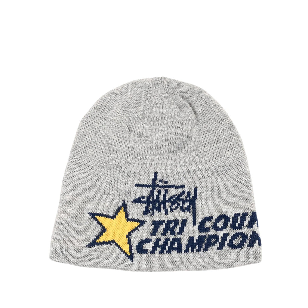 Stüssy - Beanie - Skullcap - Tri County Knit - grey – Pivot Skateshop
