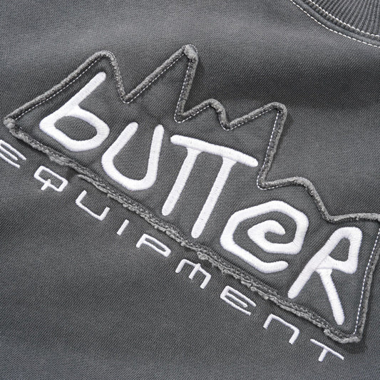 Butter Goods - Crewneck - Equipment Applique - washed black
