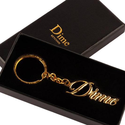 Dime Keychain "Cursive" gold