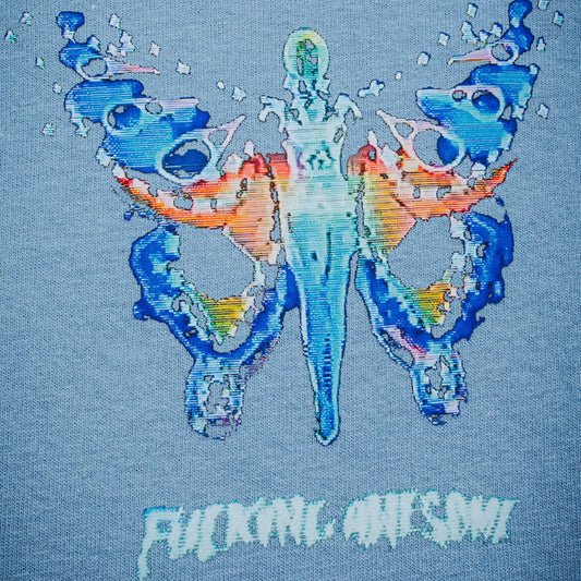 Fucking Awesome - T-Shirt - Butterfly - stone blue