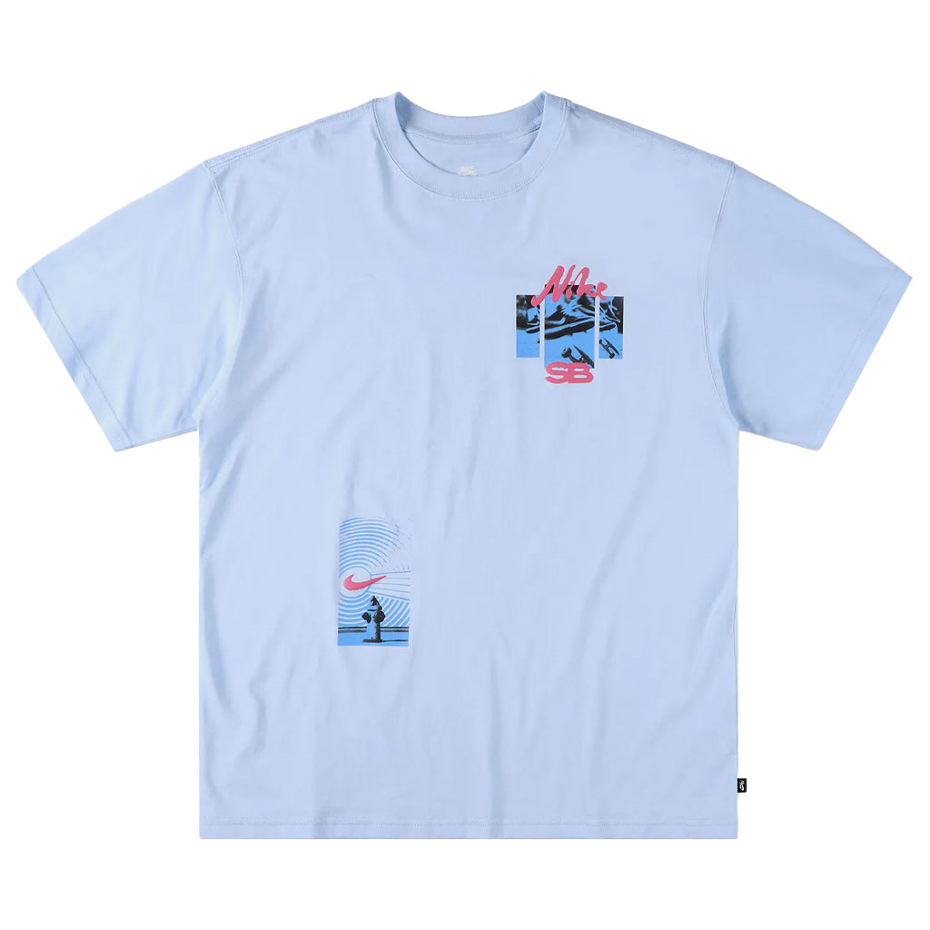 Skatestore Nike Sb T Shirt Blue Raglan Skate T-Shirt (White/Deep