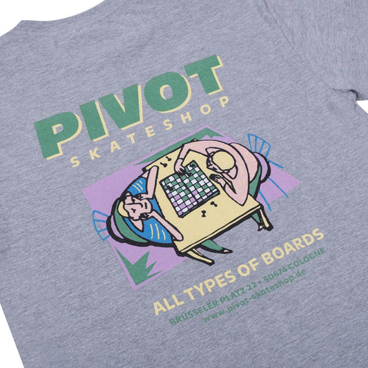 Pivot Skateshop Chess T-Shirt heather grey