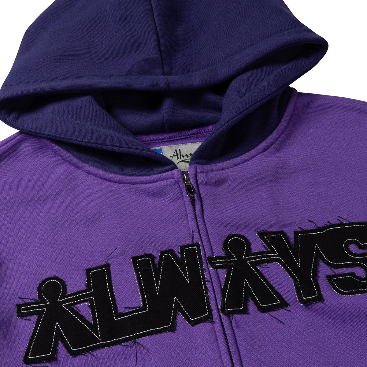 Always ADWYSD Zip Hoodie "Human Applique" purple