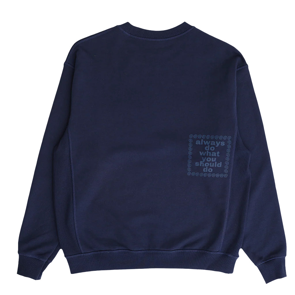Always Do What You Should Do (ADWYSD) Crewneck "Zack Logo" Navy