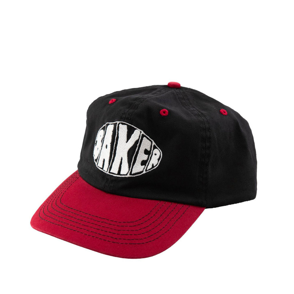 Baker - Cap - Sprayed Oval Snapback - black/red