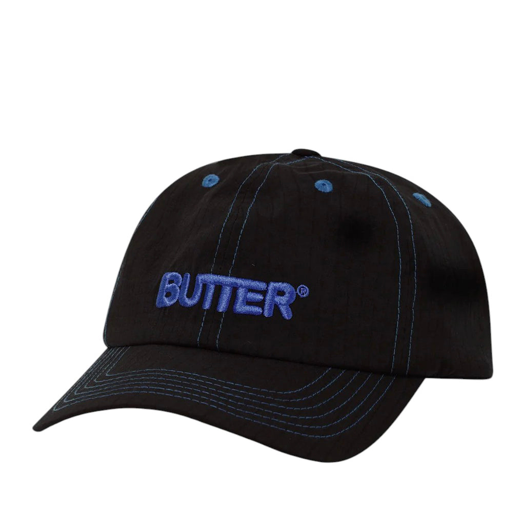 Butter Goods Cap "Rounded Logo 6 Panel" washed black