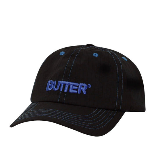 Butter Goods Cap "Rounded Logo 6 Panel" washed black