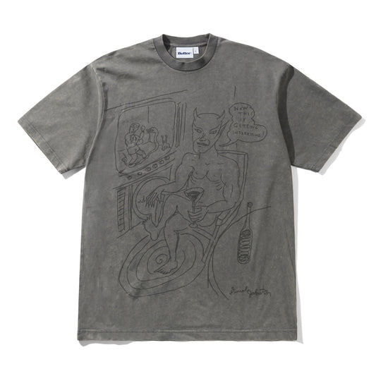 Butter Goods x Daniel Johnston T-Shirt Satan black acid wash