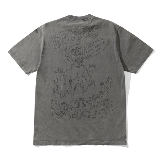 Butter Goods x Daniel Johnston T-Shirt Satan black acid wash