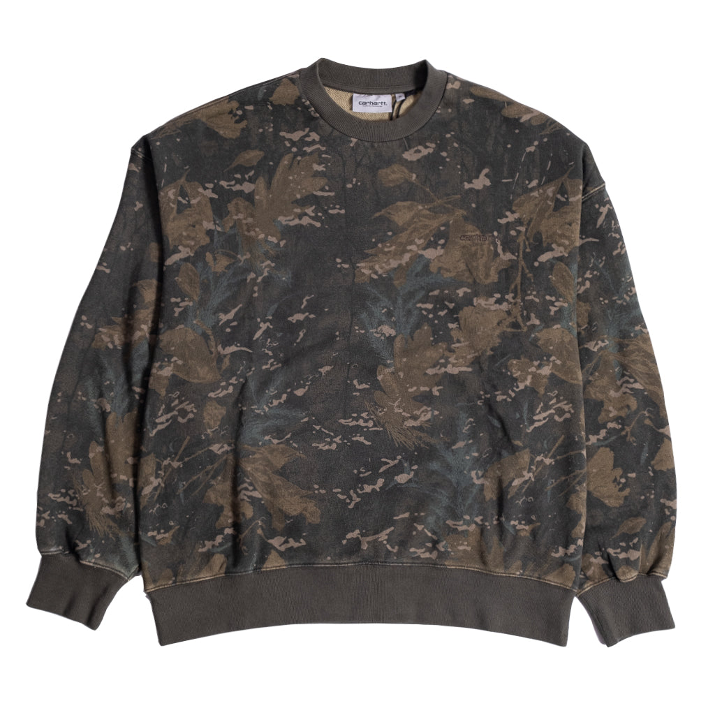 Carhartt WIP Sweater Benton camo combi green pigment dyed