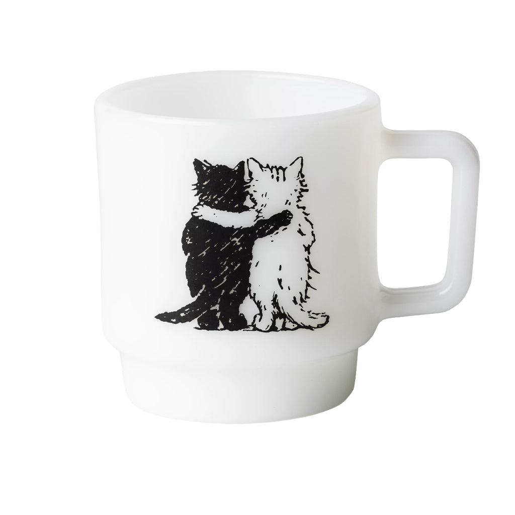 Carhartt WIP Glass Mug "Hugging Cats" glass white