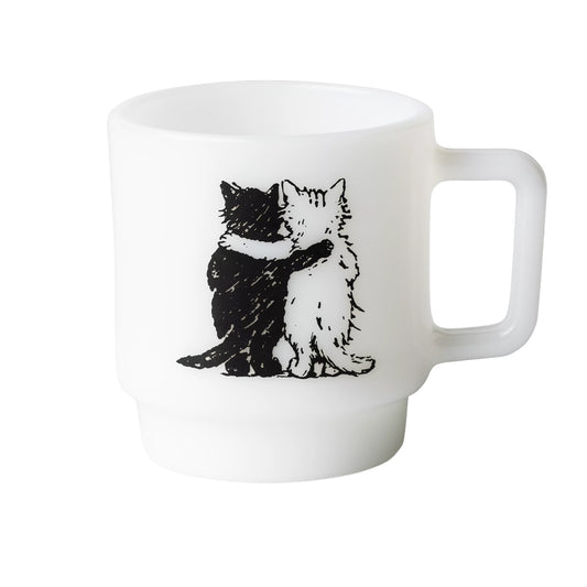 Carhartt WIP Glass Mug "Hugging Cats" glass white