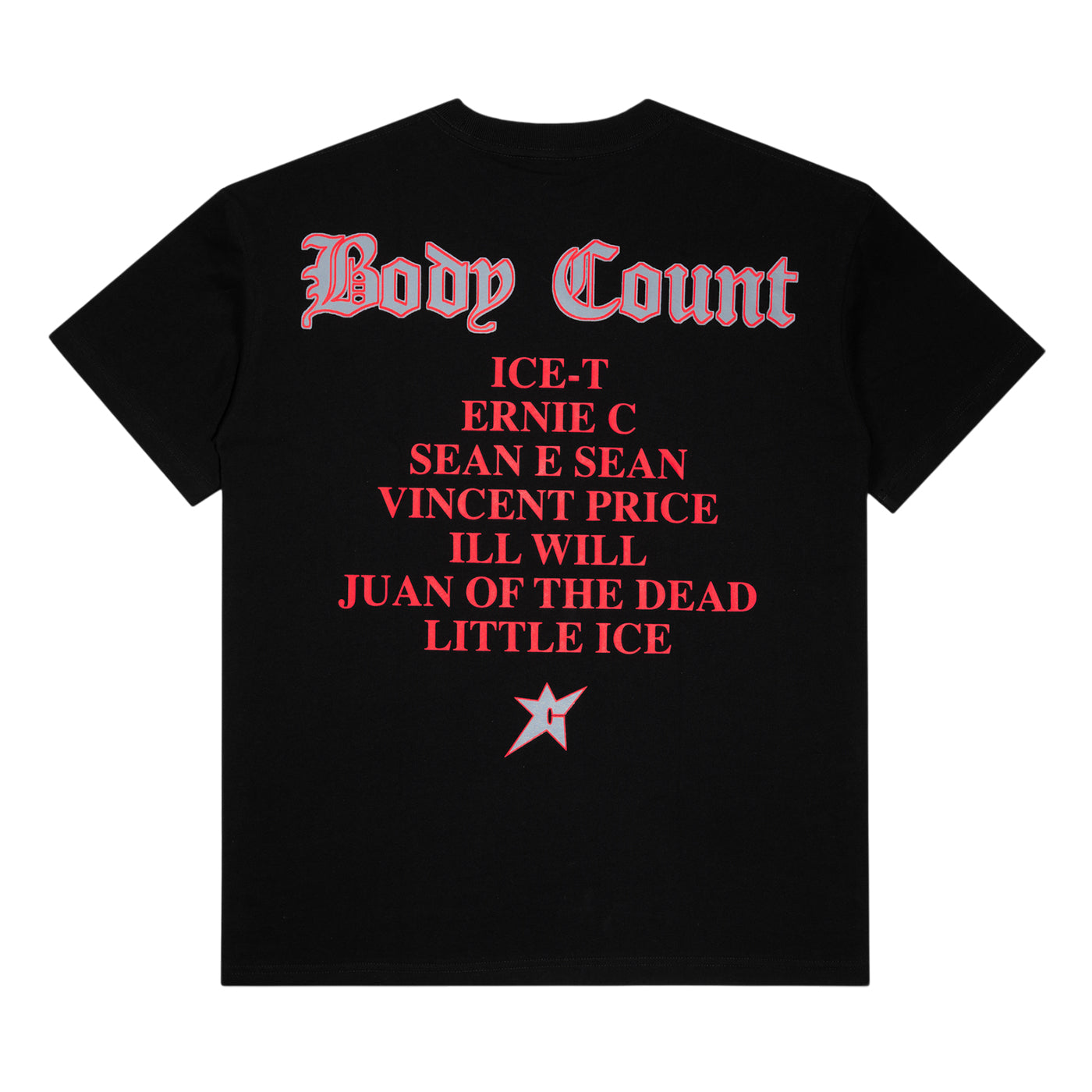 Carpet Company x Body Count T-Shirt "Chalk Outline" black Backprint