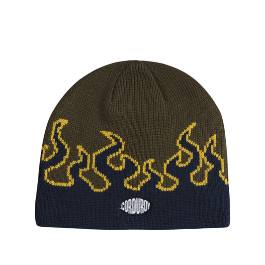 Corduroy Beanie "Ll Burn Skully" army