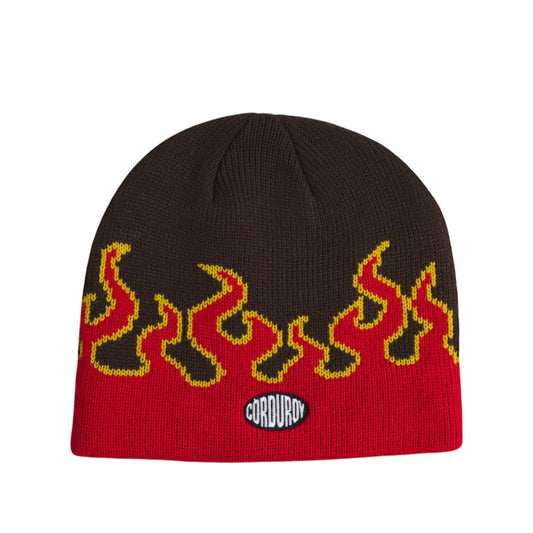 Corduroy Beanie "Ll Burn Skully" chocolate