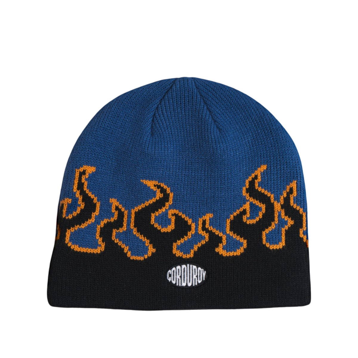 Corduroy Beanie "Ll Burn Skully" very Blue