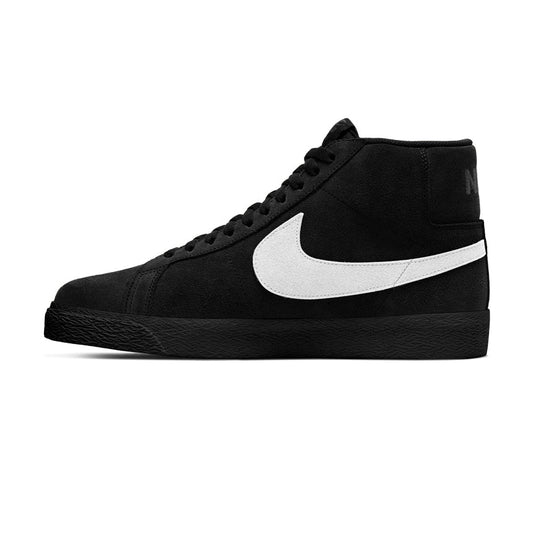 Nike SB Blazer MID black black all black, white swoosh 
