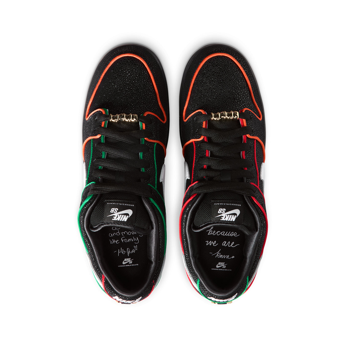 Nike SB x Bronx Girls Skate (BXGS) - Dunk Low Pro - black/white/red/orange/green