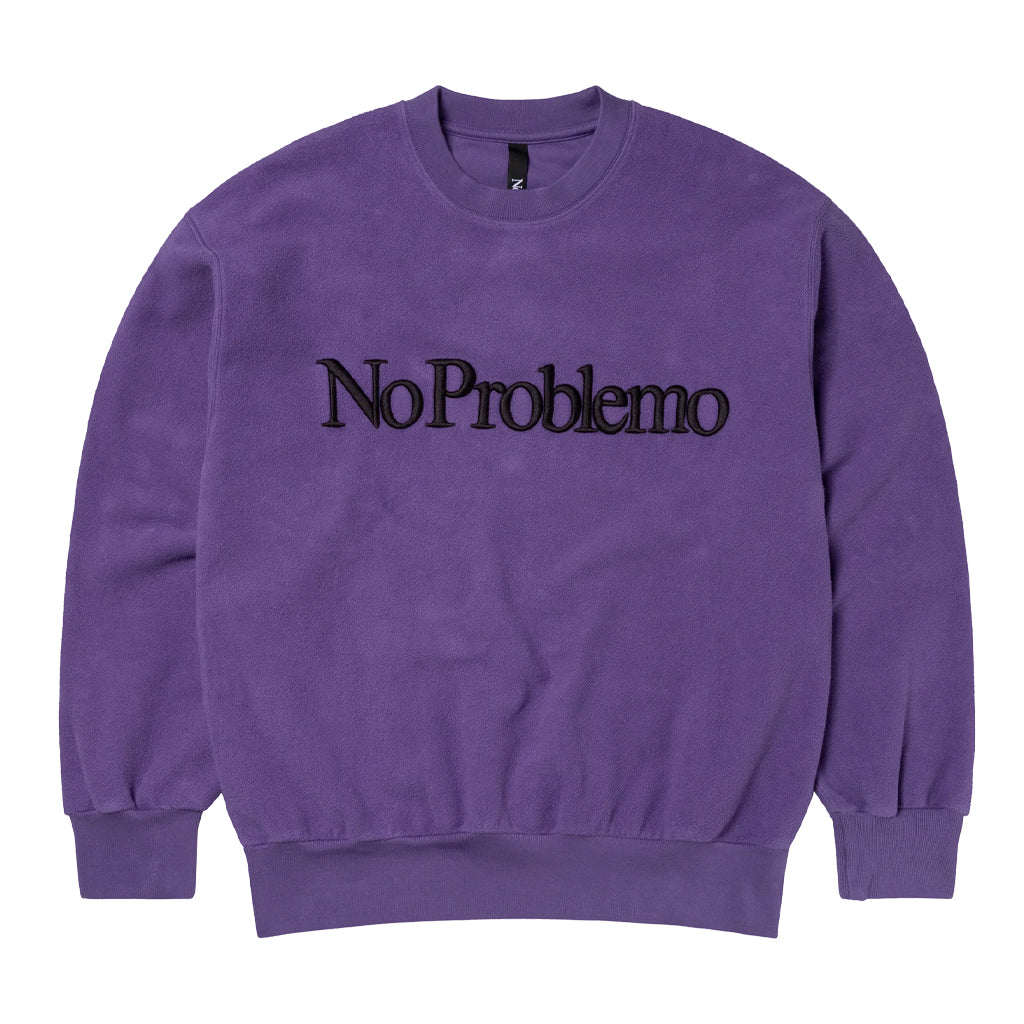 No Problemo Reverse Fleece Sweat "No Problemo" purple