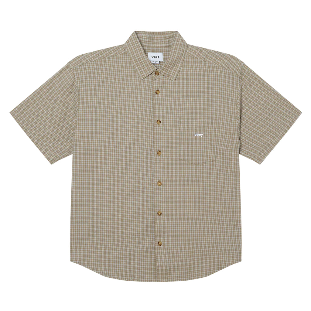 Obey Shirt Bigwig Ian Woven SS dried sage multi