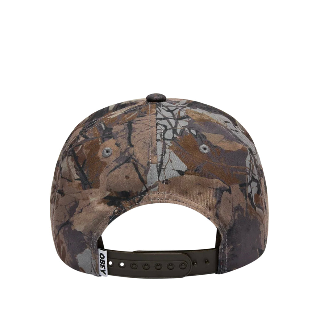 Obey Cap Delta 5 Panel Snapback fence camo multi