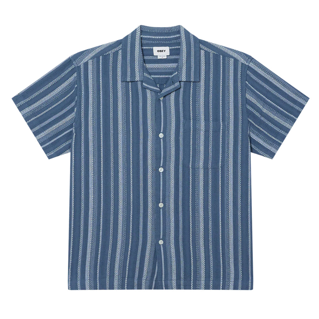 Obey Shirt Hugh Woven Dull SS blue multi