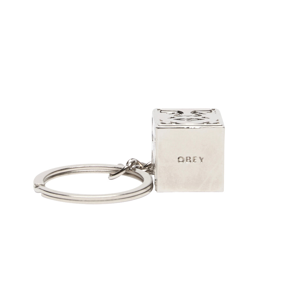 Obey Keychain "Icon Face Cube" silver