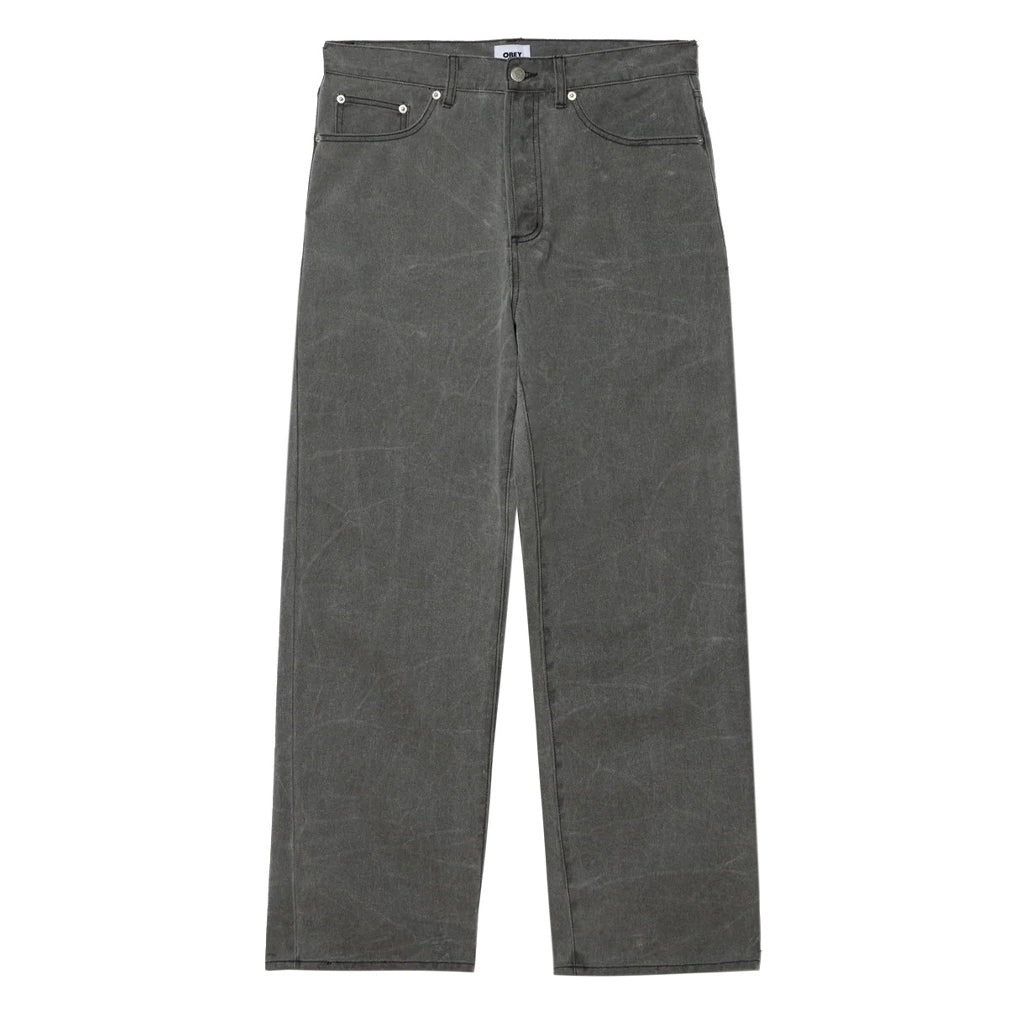 Obey Denim Pant "Classic Wrinkle Baggy" black wrinkle wash
