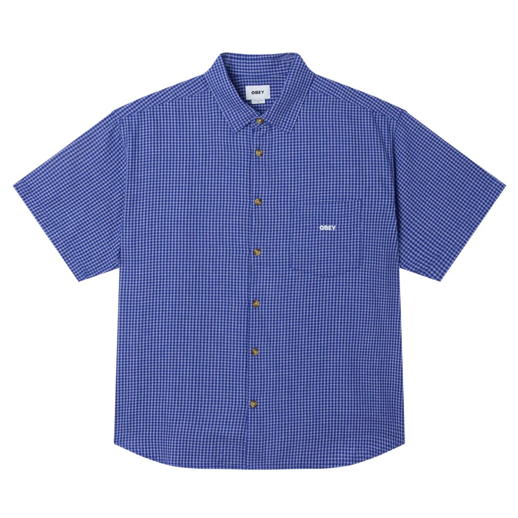 Obey Shirt Bigwig Frank Woven SS surf blue multi
