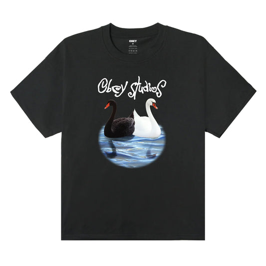 Obey T-Shirt "Swan" vintage black