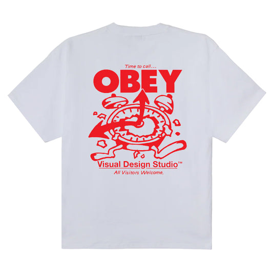 Obey T-Shirt "Time to call" white