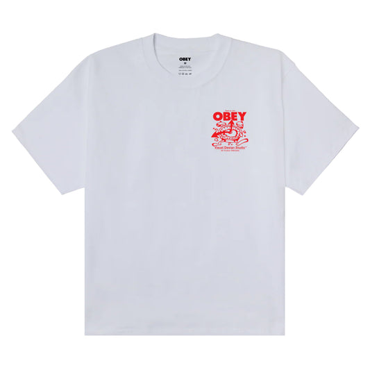 Obey T-Shirt "Time to call" white