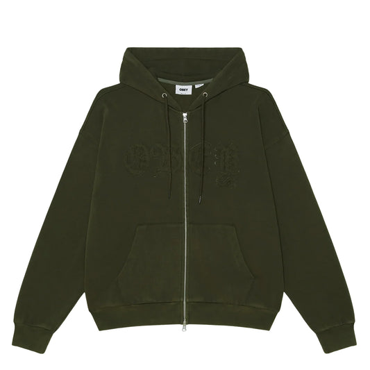 Obey Zip Hoodie "Gothic" dusty black olive