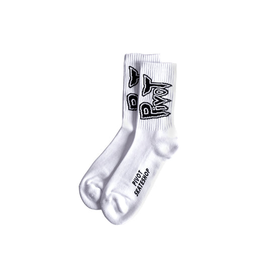 Pivot Skateshop "Scary Logo" socks white
