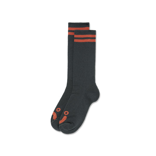 Polar Socks "Happy Sad" graphite/orange Long Version