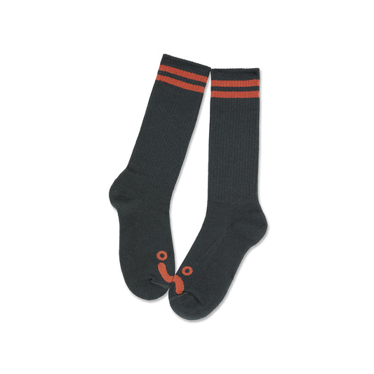 Polar Socks - Happy Sad long version - graphite/orange