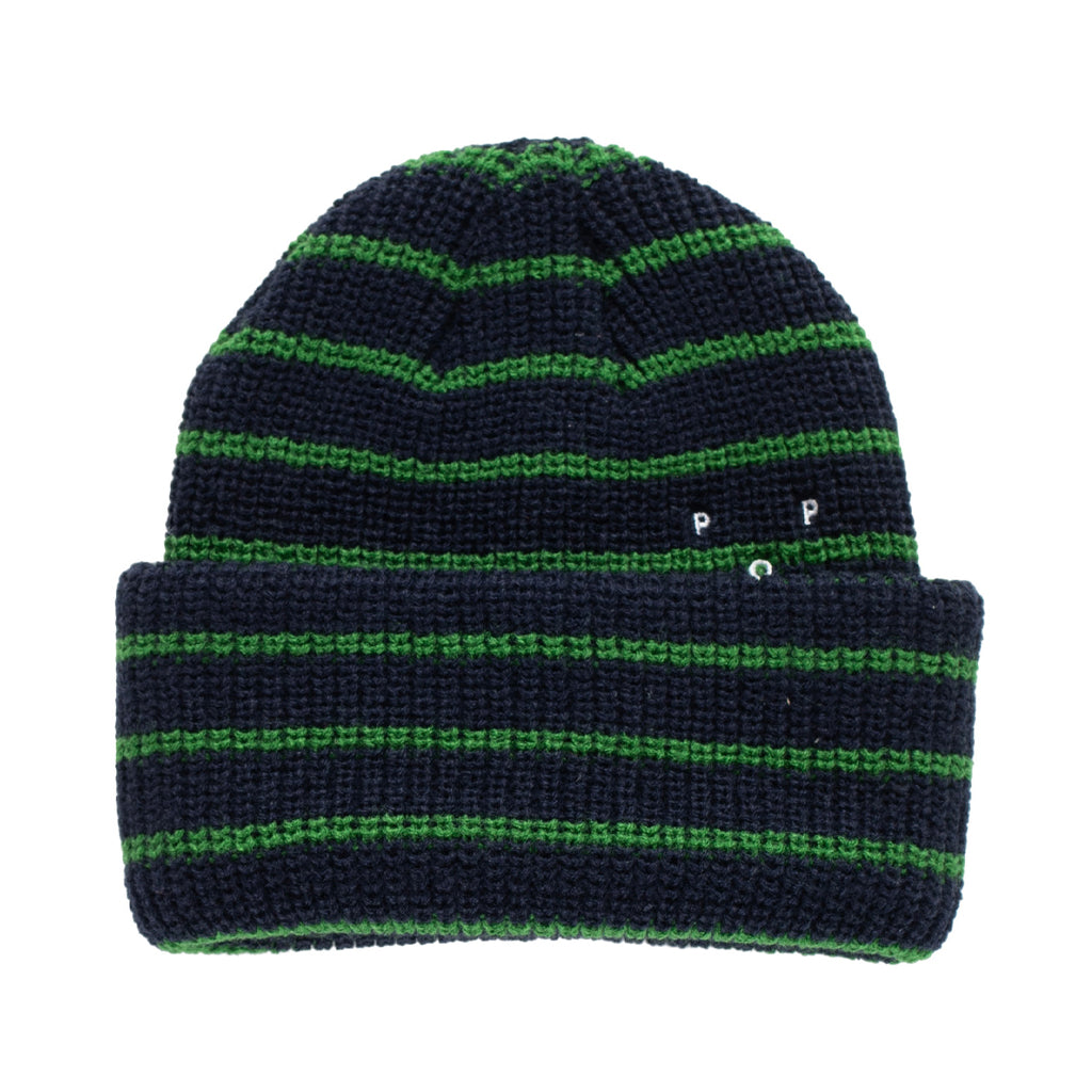 Pop Trading Beanie "Striped" navy/juniper