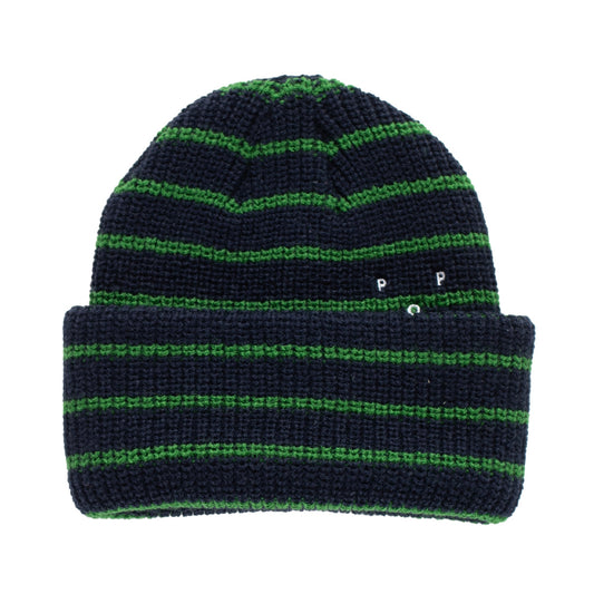 Pop Trading Beanie "Striped" navy/juniper