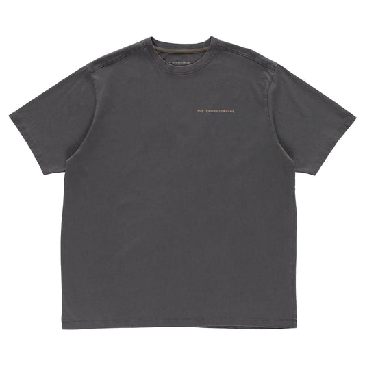 Pop Trading T-Shirt "Logo" washed charcoal/white pepper