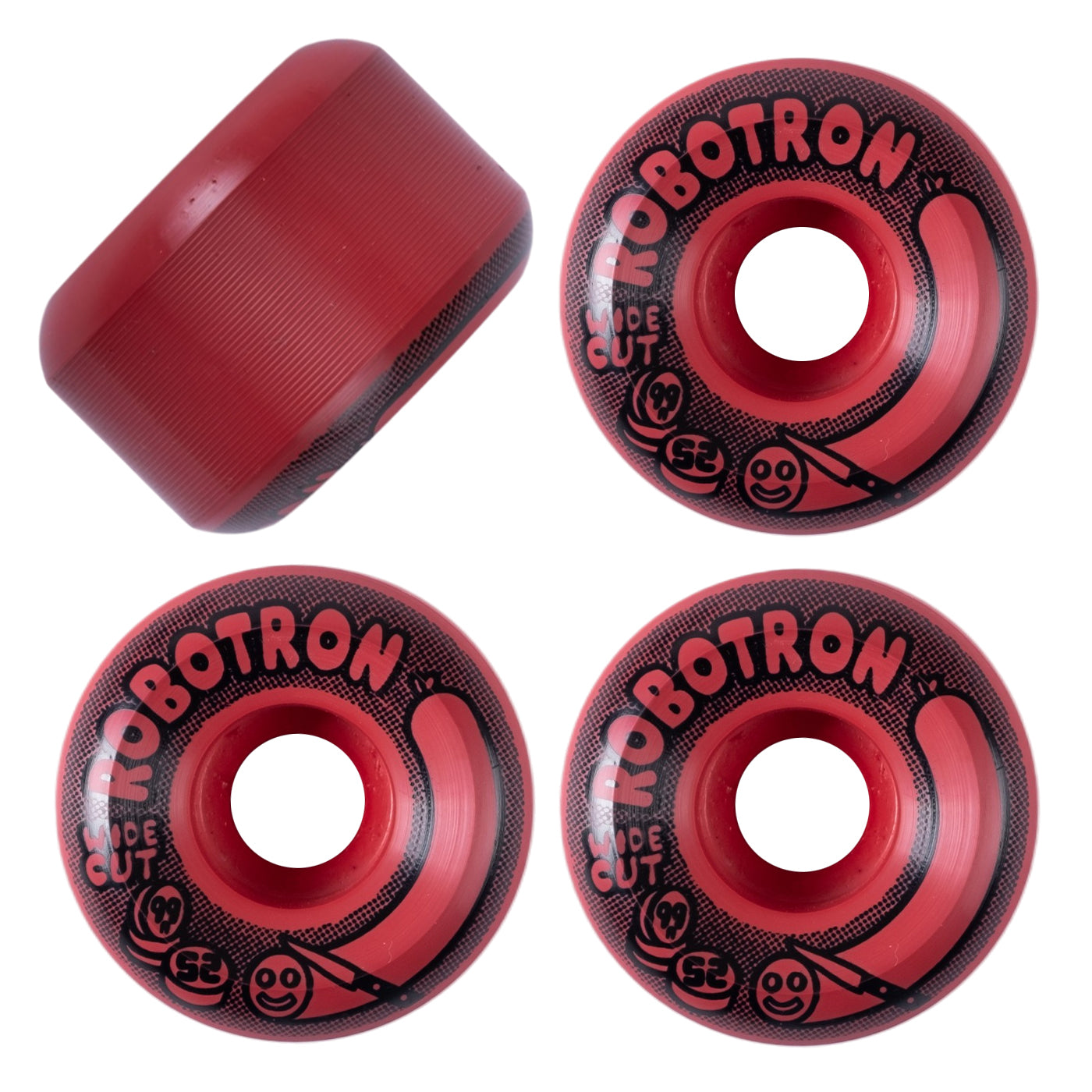 Robotron Wide Cut Full Dipped wheels in red&nbsp;