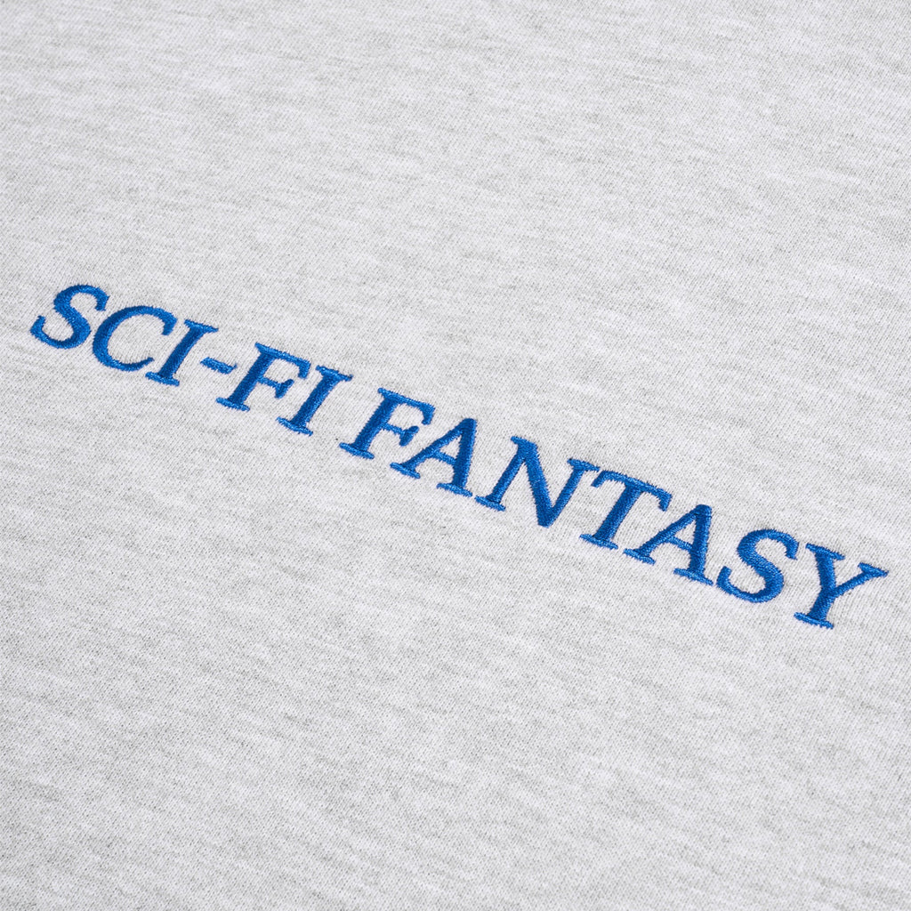 Sci-Fi Fantasy Hood Logo heather grey detail