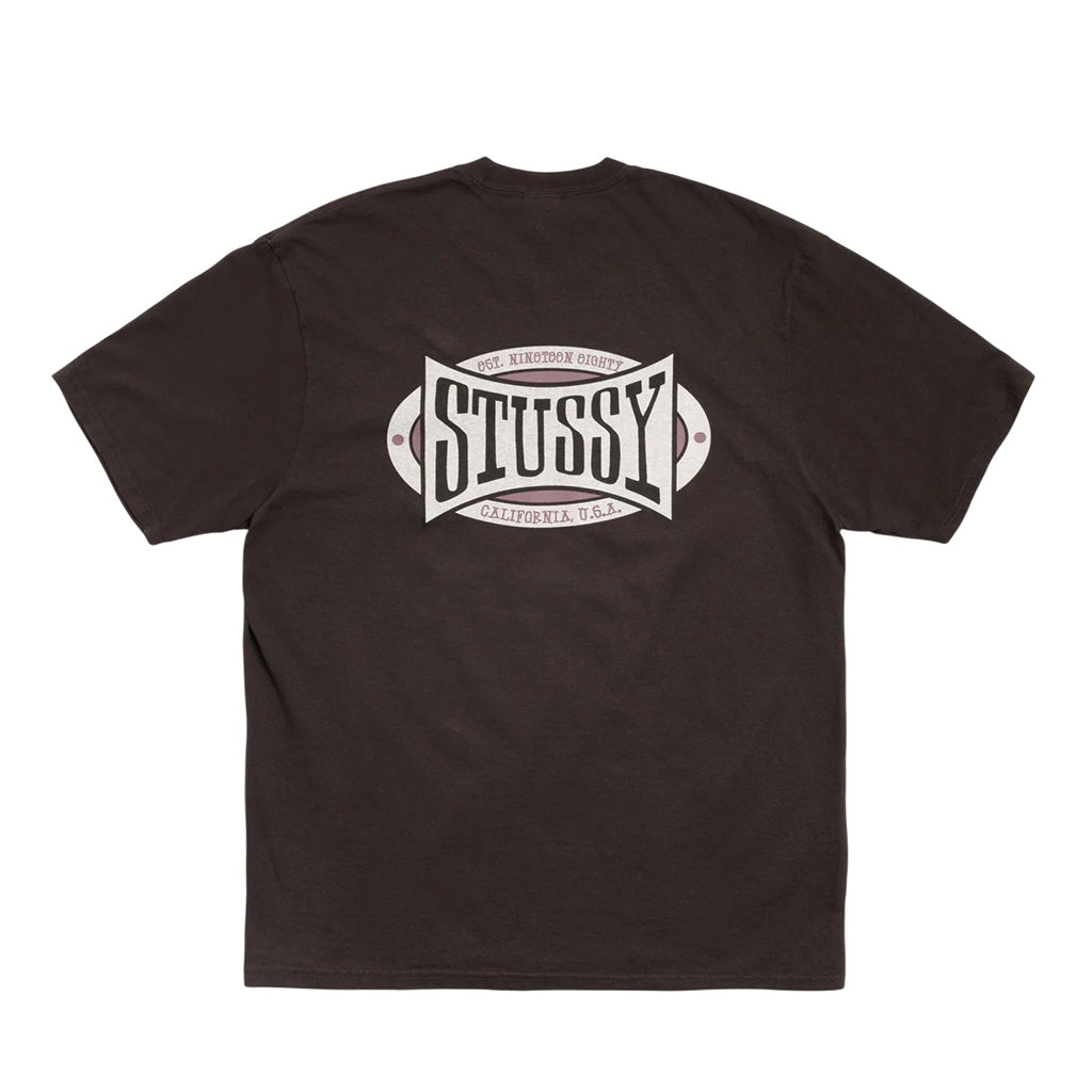 Stüssy T-Shirt "Champion Oval Pigment dyed" faded black back