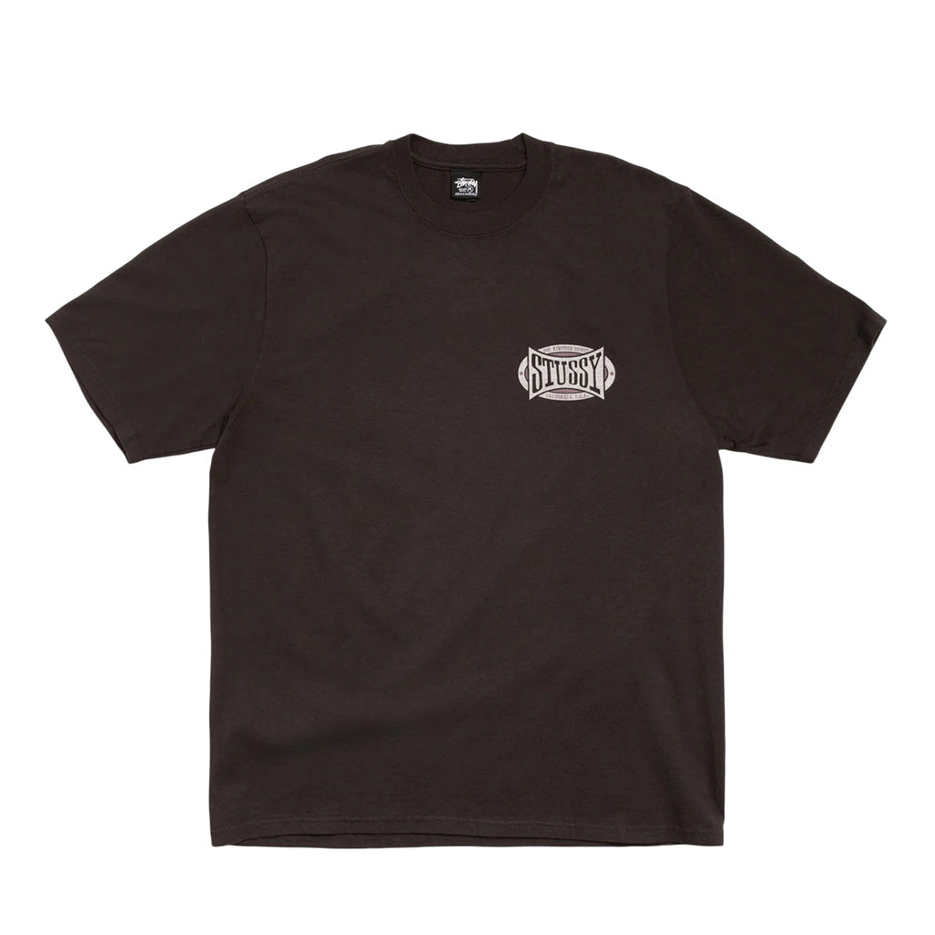 Stüssy T-Shirt "Champion Oval Pigment dyed" faded black front