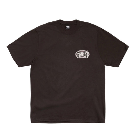 Stüssy T-Shirt "Champion Oval Pigment dyed" faded black front