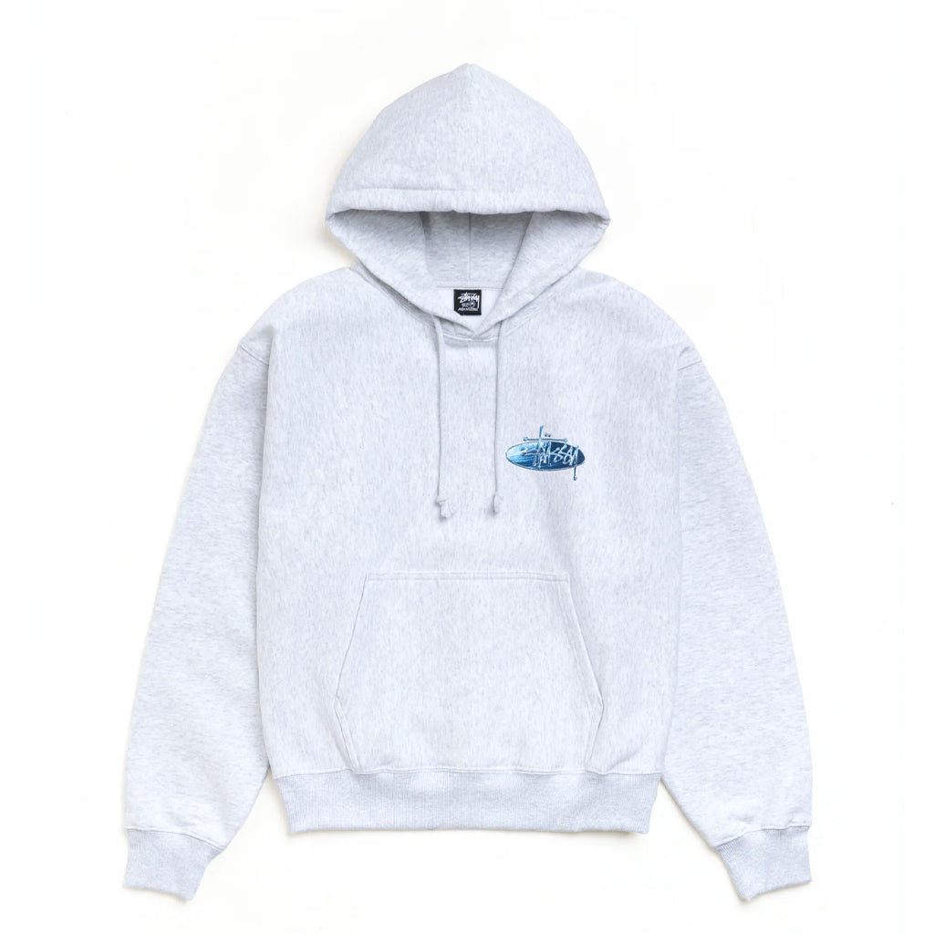 Stüssy - Hoodie - Wave Oval Hood - ash heather - Instore Only!