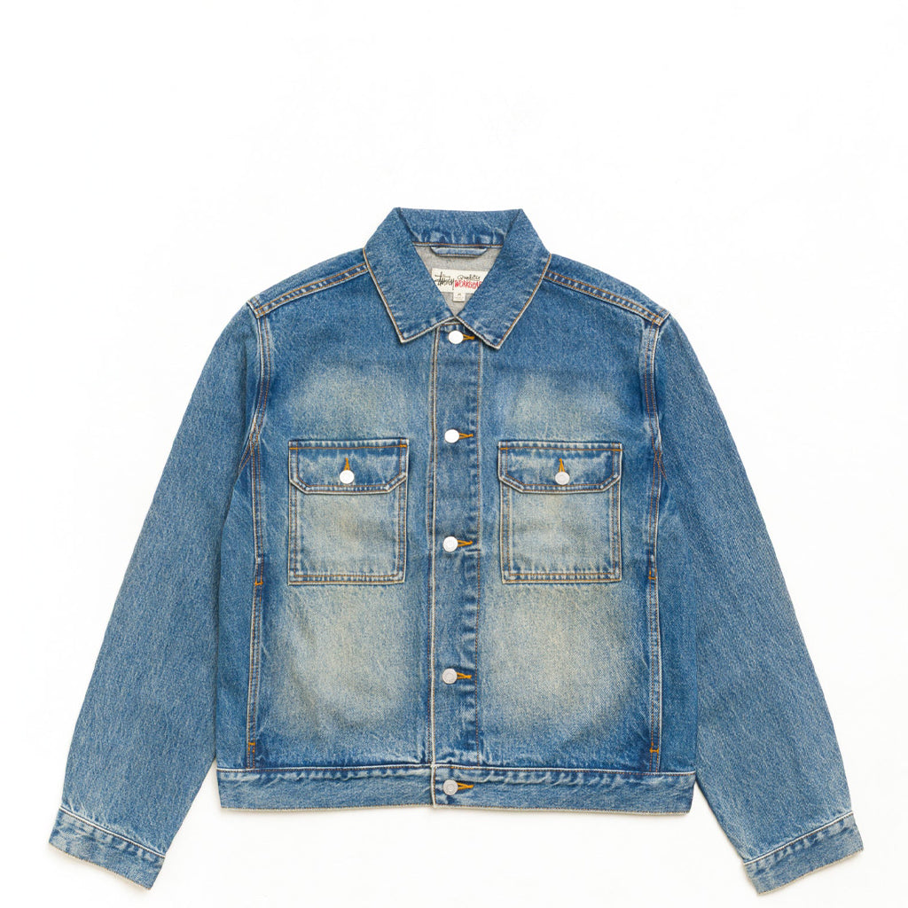 Stüssy Jacket "Trucker Denim" dark wash indigo