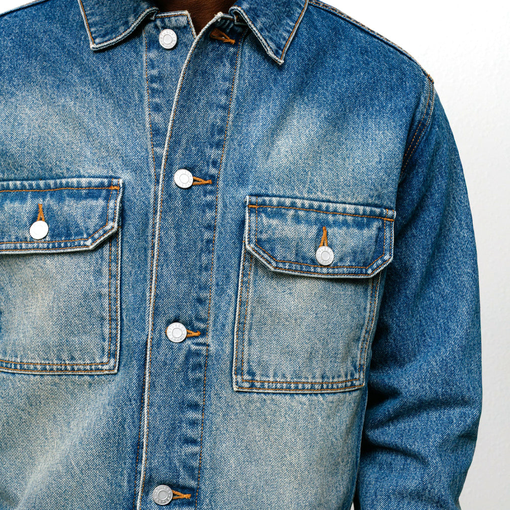 Stüssy Jacket "Trucker Denim" dark wash indigo