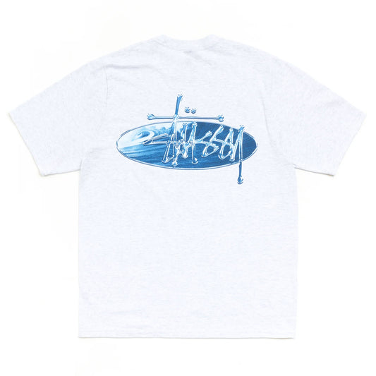 Stüssy - T-Shirt - Wave Oval - ash heather - Instore Only!
